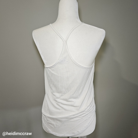 GapFit Burnout  Stripe Tank in White Medium - Picture 4 of 7